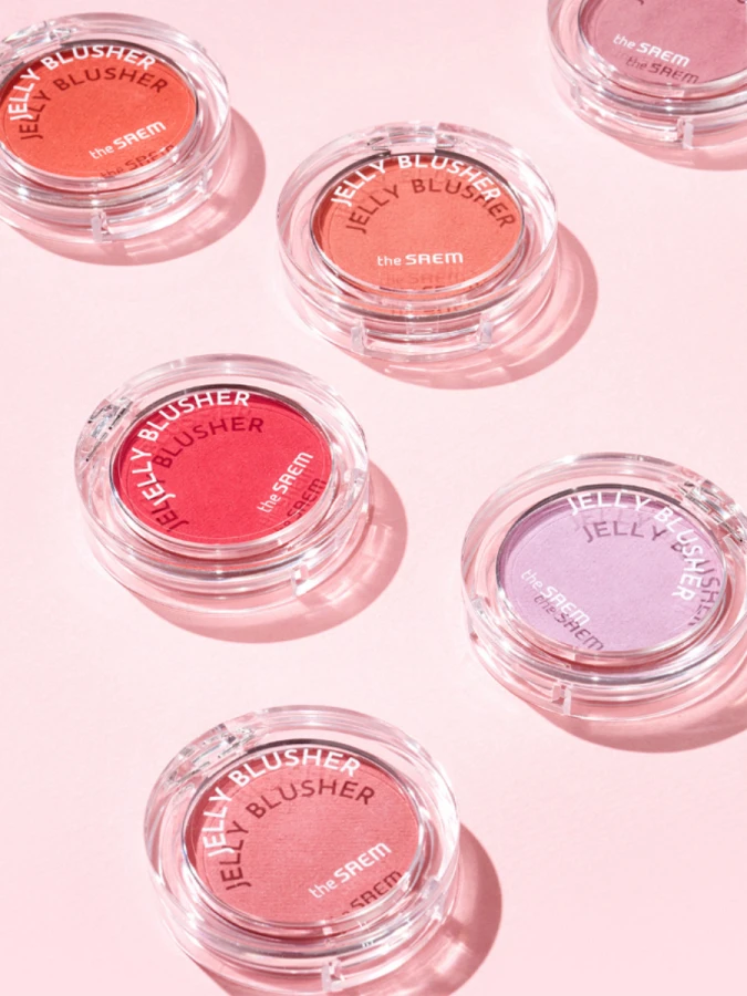 Мягкие румяна с сияющим финишем в лавандовом оттенке The Saem Jelly Blusher PP02 Baby Lavender