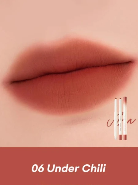 Матовый карандаш для губ в красном оттенке rom&nd Lip Mate Pencil 06 Under Chili