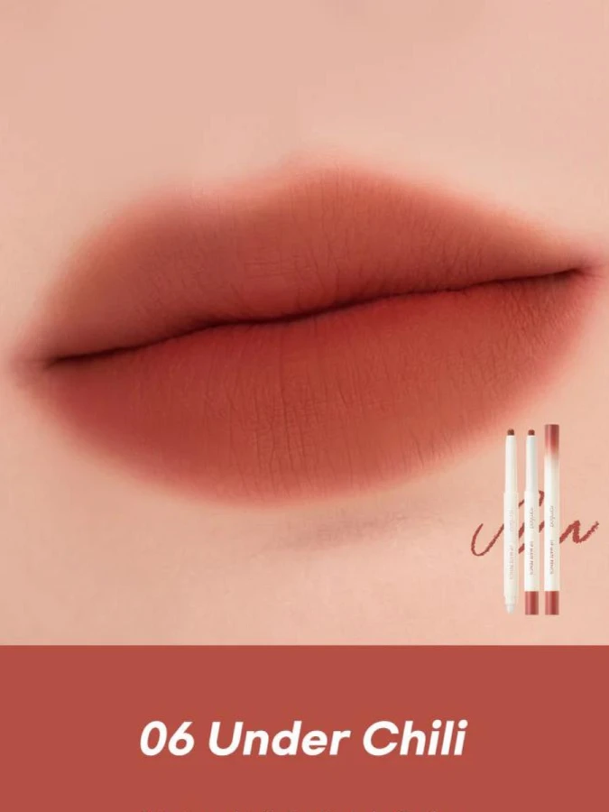 Матовый карандаш для губ в красном оттенке rom&nd Lip Mate Pencil 06 Under Chili