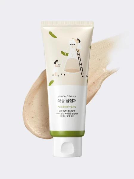 Смягчающая пенка-скраб для умывания с экстрактом соевых бобов Round Lab Soybean Cleanser