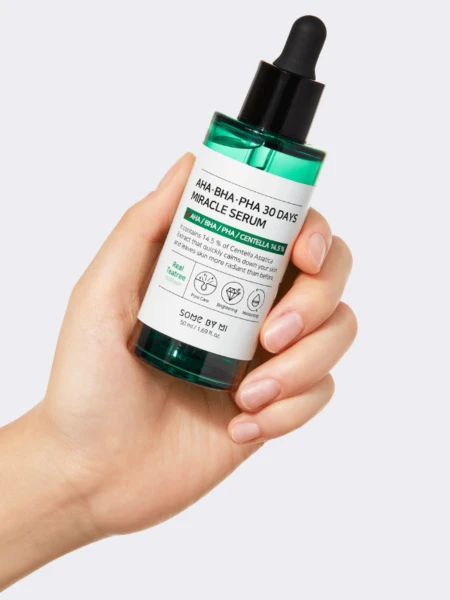 Успокаивающая сыворотка с тремя видами кислот и центеллой Some By Mi AHA BHA PHA 30 Days Miracle Serum Успокаивающая сыворотка с тремя видами кислот и центеллой Some By Mi AHA BHA PHA 30 Days Miracle Serum