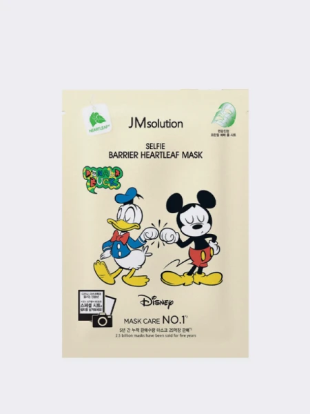 Успокаивающая тканевая маска с экстрактом хауттюйнии JMSolution Disney Collection Selfie Barrier Heartleaf Mask Успокаивающая тканевая маска с экстрактом хауттюйнии JMSolution Disney Collection Selfie Barrier Heartleaf Mask
