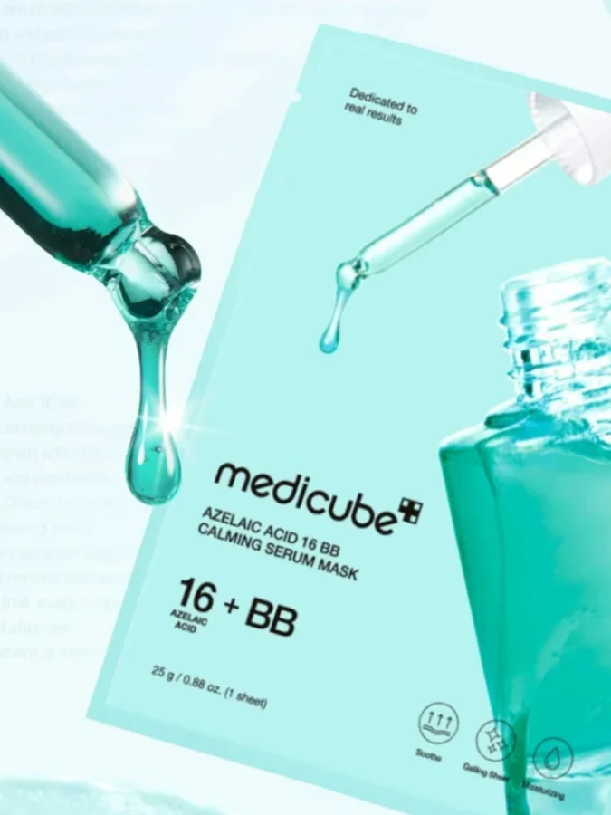 Успокаивающая тканевая маска с азелаиновой кислотой Medicube Azelaic Acid 16 BB Calming Serum Mask