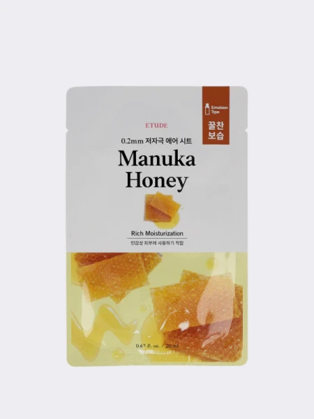 Питательная тканевая маска для лица с экстрактом мёда ETUDE HOUSE 0.2 Therapy Air Mask Manuka Honey Питательная тканевая маска для лица с экстрактом мёда ETUDE HOUSE 0.2 Therapy Air Mask Manuka Honey