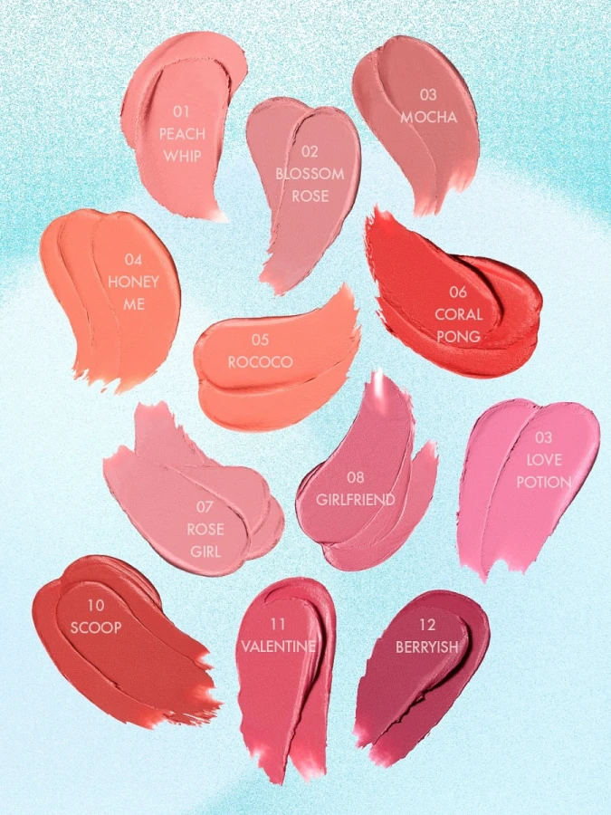 Вельветовый пигмент для губ и щёк AMUSE Powder Lip & Cheek 12 Berryish