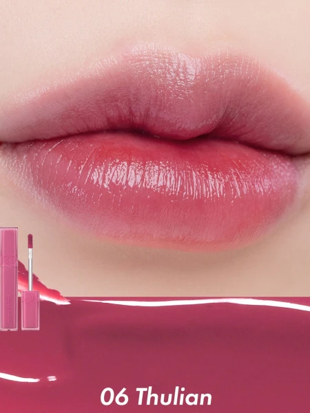 Лёгкий глянцевый тинт в приглушённом малиновом оттенке rom&nd DEWY·FUL Water Tint 06 Thulian