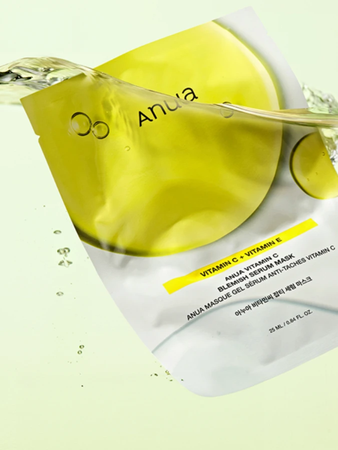 Осветляющая тканевая маска для лица ANUA Green Lemon Vita C Blemish Serum Mask