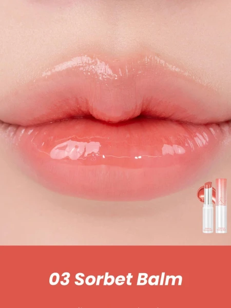 Оттеночный бальзам для губ в оттенке фруктового щербета rom&nd Glasting Melting Balm 03 Sorbet Balm