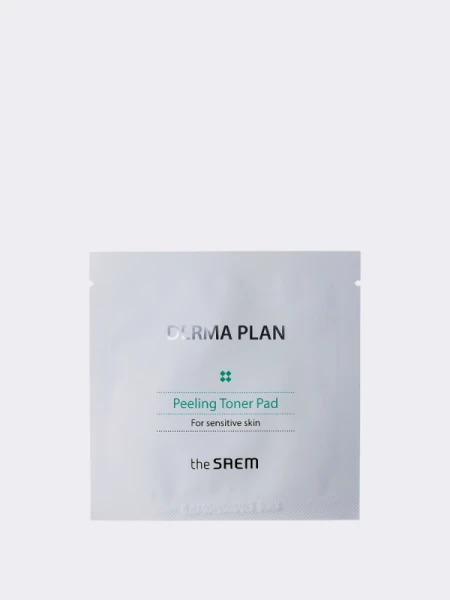 Тонизирующие пилинг-пэды для чувствительной кожи The Saem Derma Plan Peeling Toner Pad