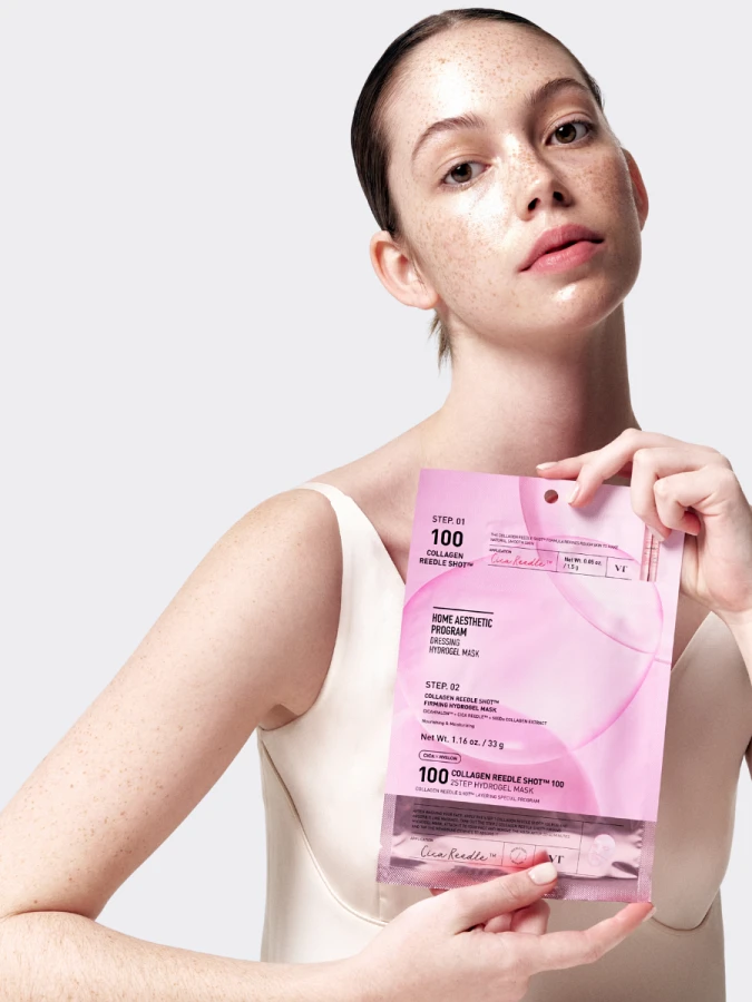 Гидрогелевая укрепляющая маска-бустер со спикулами и коллагеном VT Collagen Reedle Shot 100 2-Step Hydrogel Mask
