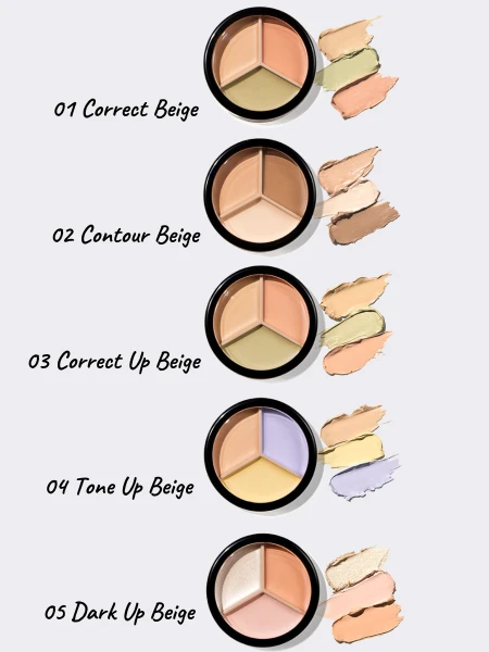 Палетка кремовых корректоров The Saem Cover Perfection Triple Pot Concealer 05 Dark Up Beige Палетка кремовых корректоров The Saem Cover Perfection Triple Pot Concealer 05 Dark Up Beige