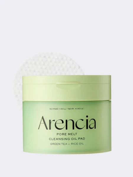 Очищающие диски для лица с экстрактом зелёного чая Arencia Pore Melt Cleansing Oil Pad