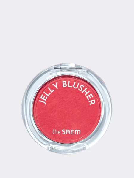 Мягкие румяна с сияющим финишем в ярком розовом оттенке The Saem Jelly Blusher PK02 Scarlet Pink