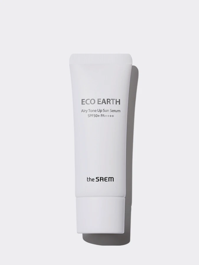 Осветляющий солнцезащитный флюид The Saem The Saem Eco Earth Airy Tone Up Sun Serum SPF50+/PA+++