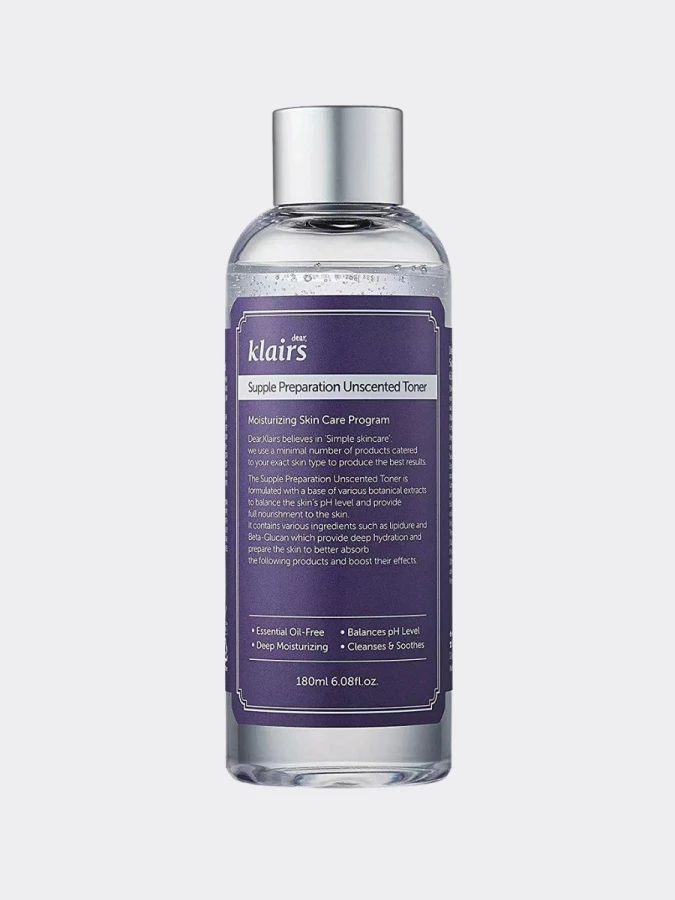 Увлажняющий тонер без масел и отдушек Dear, Klairs Supple Preparation Unscented Toner