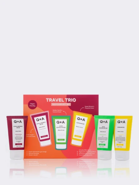Набор миниатюр для ухода за телом Q+A Travel Trio