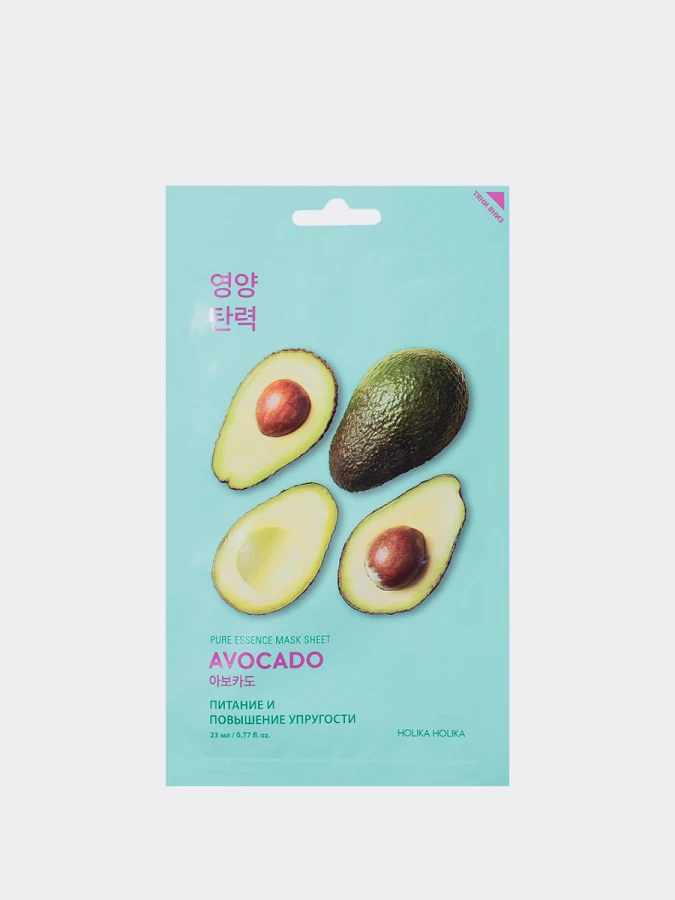Смягчающая тканевая маска для лица с экстрактом авокадо Holika Holika Pure Essence Mask Sheet Avocado