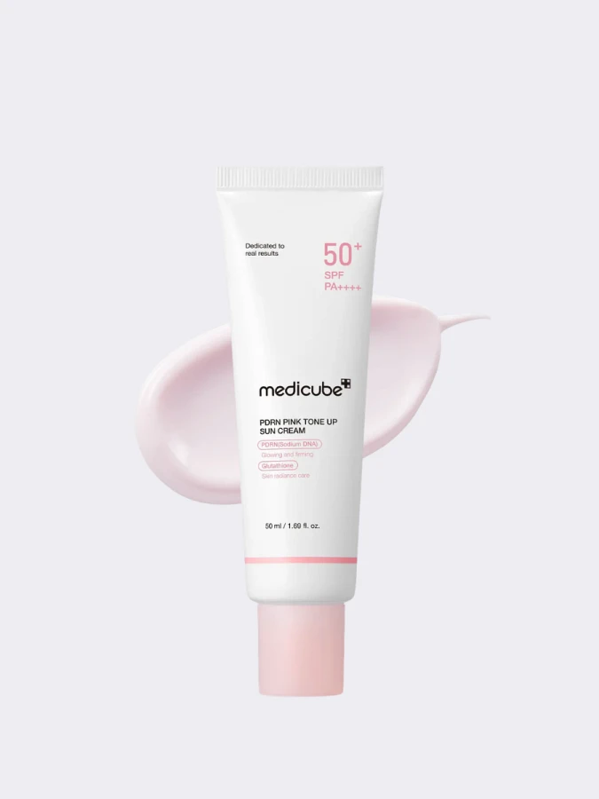 Тонирующий солнцезащитный крем с ПДРН Medicube PDRN Pink Tone Up Sun Cream SPF 50