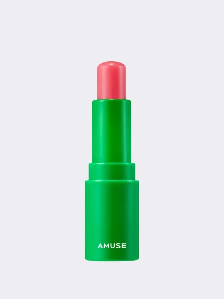 Увлажняющий бальзам для губ с оттенком AMUSE Vegan Green Lip Balm 02 Rose