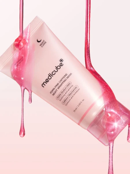 Тонизирующая ночная маска-плёнка с ПДРН и кофеином Medicube PDRN Pink Caffeine Night Wrapping Mask