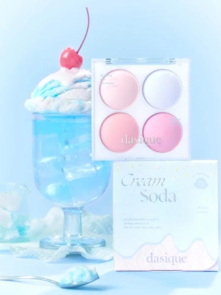 Палетка спрессованных румян в холодных оттенках Dasique Blending Mood Cheek #11 Cream Soda