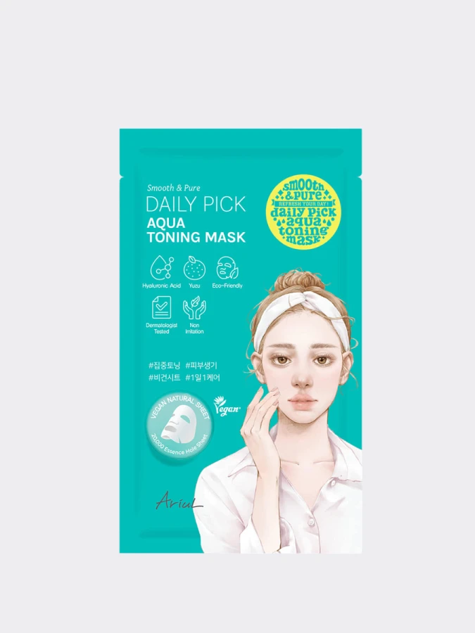Тонизирующая тканевая маска для сияния кожи Ariul Smooth/Pure Daily Pick Aqua Toning Mask