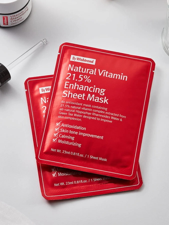 Тканевая витаминная маска By Wishtrend Natural Vitamin C 21.5% Enhancing Sheet Mask