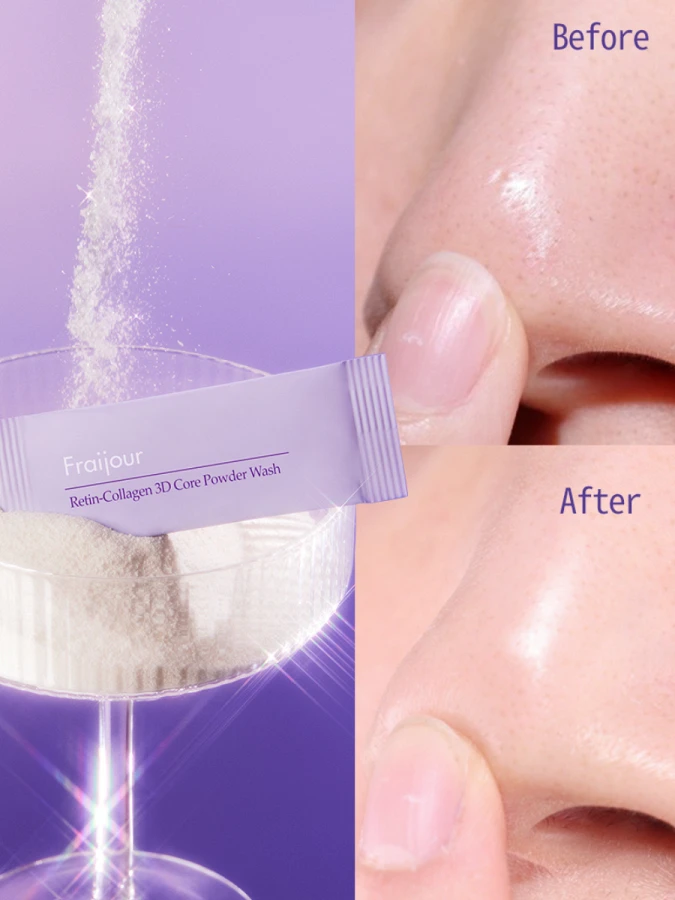 Обновляющая энзимная пудра с коллагеном и ретиналем Fraijour Retin-Collagen 3D Core Powder Wash
