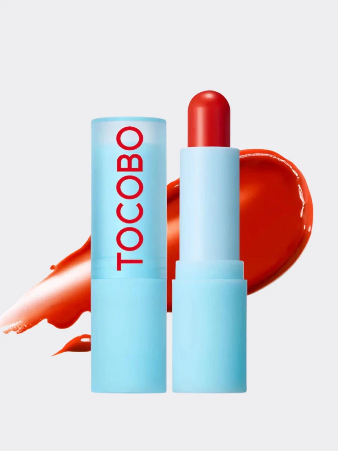 Увлажняющий оттеночный бальзам для губ в красном оттенке TOCOBO Glass Tinted Lip Balm 013 Tangerine Red