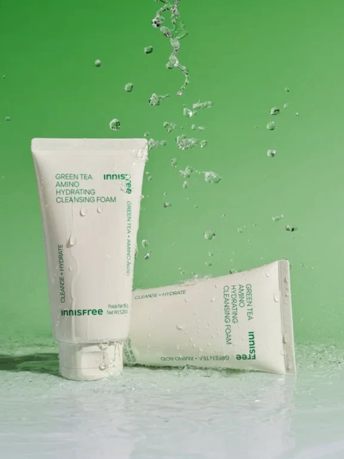 Пенка для умывания экстрактом зеленого чая и аминокислотами innisfree Green Tea Amino Hydrating Cleansing Foam