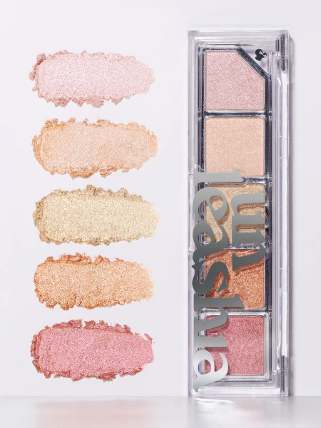 Палетка цветных хайлайтеров UNLEASHIA Mood Shower Face Palette NO.100 Ballerina Shower