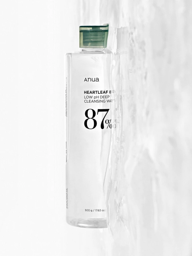 Очищающая вода для снятия макияжа с экстрактом хауттюйнии ANUA HeartLeaf 87 Low PH Deep Cleansing Water