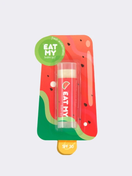 Солнцезащитный бальзам для губ с ароматом свежего арбуза EAT MY Lip Balm SPF 30 Fresh Watermelon