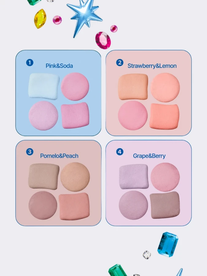 Компактная палетка румян в формате брелка fwee Pocket Cheek Palette CP02 Strawberry&Lemon