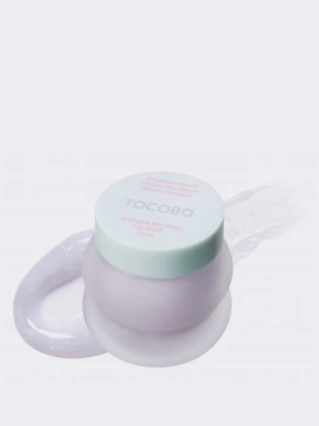 Разогревающая ночная маска для губ с экстрактом лаванды TOCOBO Collagen Boosting Lip Mask