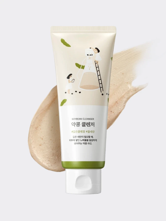 Смягчающая пенка-скраб для умывания с экстрактом соевых бобов Round Lab Soybean Cleanser