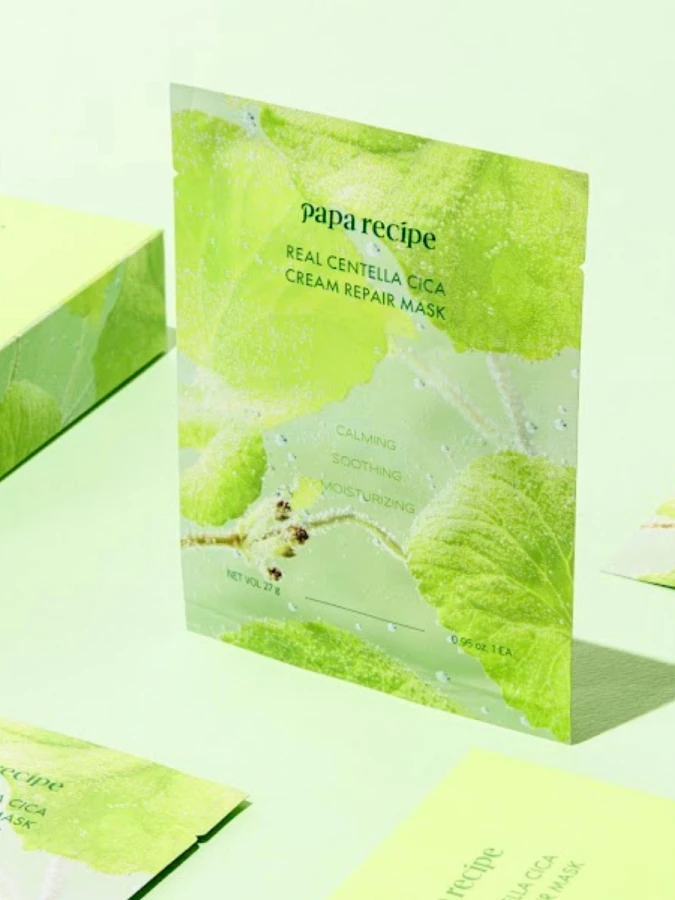 Восстанавливающая тканевая маска с экстрактом центеллы Papa Recipe Real Centella Cica Cream Repair Mask