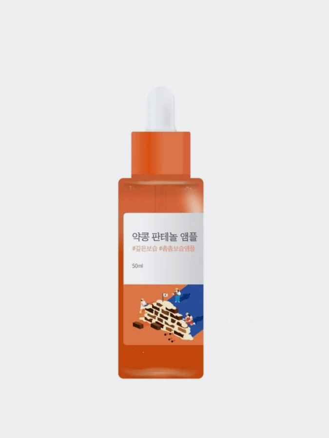 Укрепляющая ампульная сыворотка для лица с экстрактом черной сои и пантенолом Round Lab Soybean Panthenol Ampoule