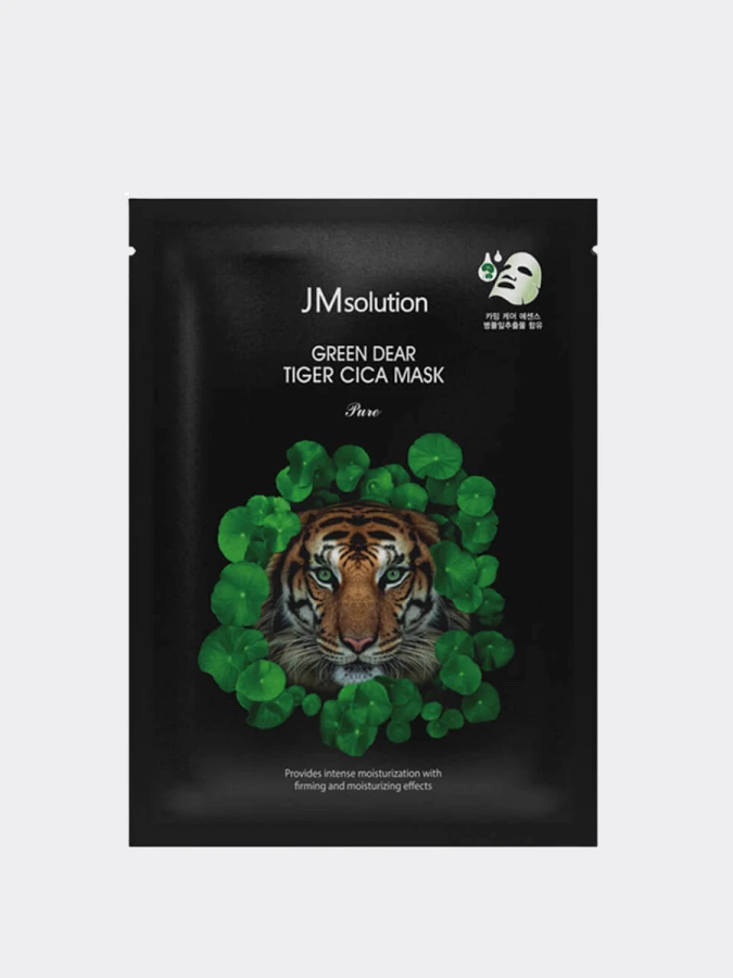 Заживляющая маска с центеллой JMsolution Green Dear Tiger Cica Mask