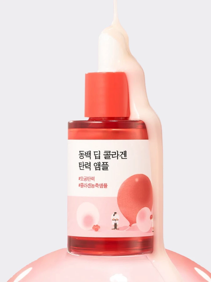 Укрепляющая сыворотка для лица с экстрактом камелии Round Lab Camellia Deep Collagen Firming Ampoule