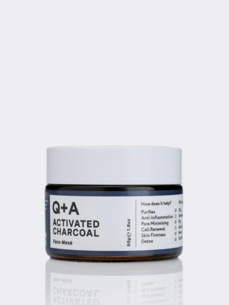 Очищающая маска с активированным углём и маслами Q+A Activated Charcoal Face Mask Очищающая маска с активированным углём и маслами Q+A Activated Charcoal Face Mask