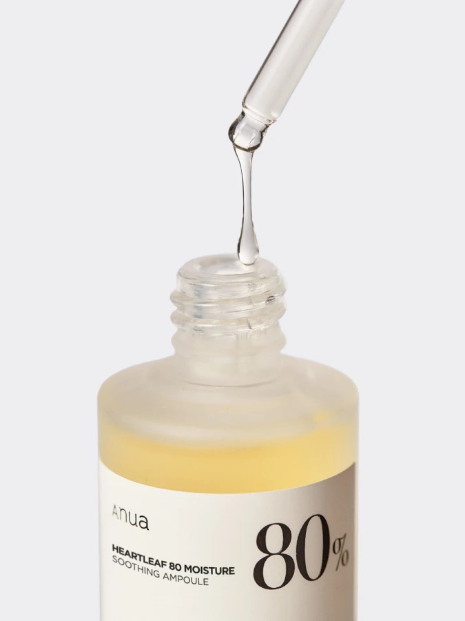 Успокаивающая ампула для лица с экстрактом хауттюйнии ANUA Heartleaf 80% Moisture Soothing Ampoule