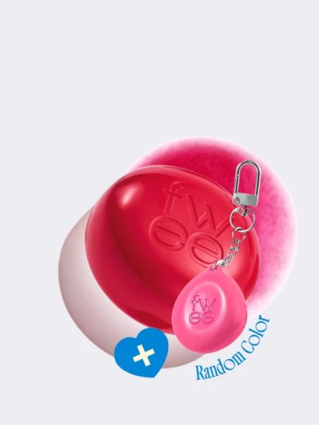 Набор: оттеночное суфле + брелок fwee Lip&Cheek Blurry Pudding Pot Keyring Set RD02 Mule