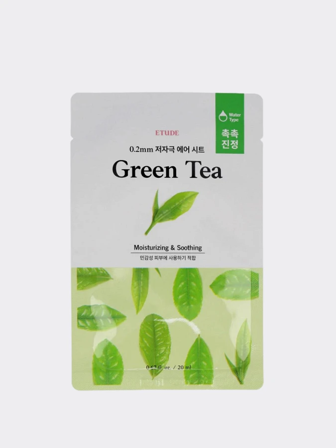 Тонизирующая тканевая маска для лица с экстрактом зеленого чая ETUDE HOUSE 0.2 Therapy Air Mask Green Tea