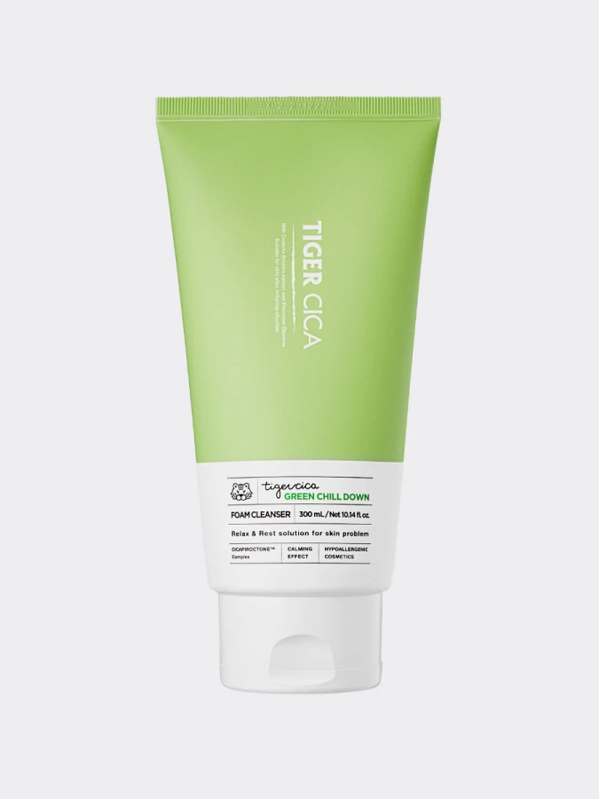 Успокаивающая пенка для лица с экстрактом центеллы азиатской It's Skin Tiger Cica Green Chill Down Foam Cleanser