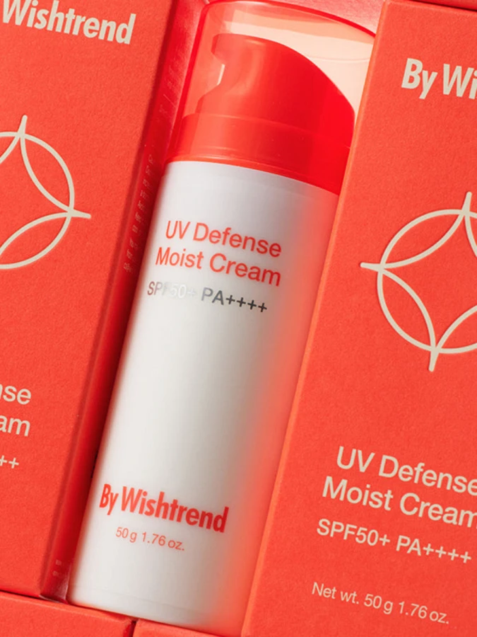 Солнцезащитный крем с растительными экстрактами By Wishtrend UV Defense Moist Cream SPF50+ PA++++