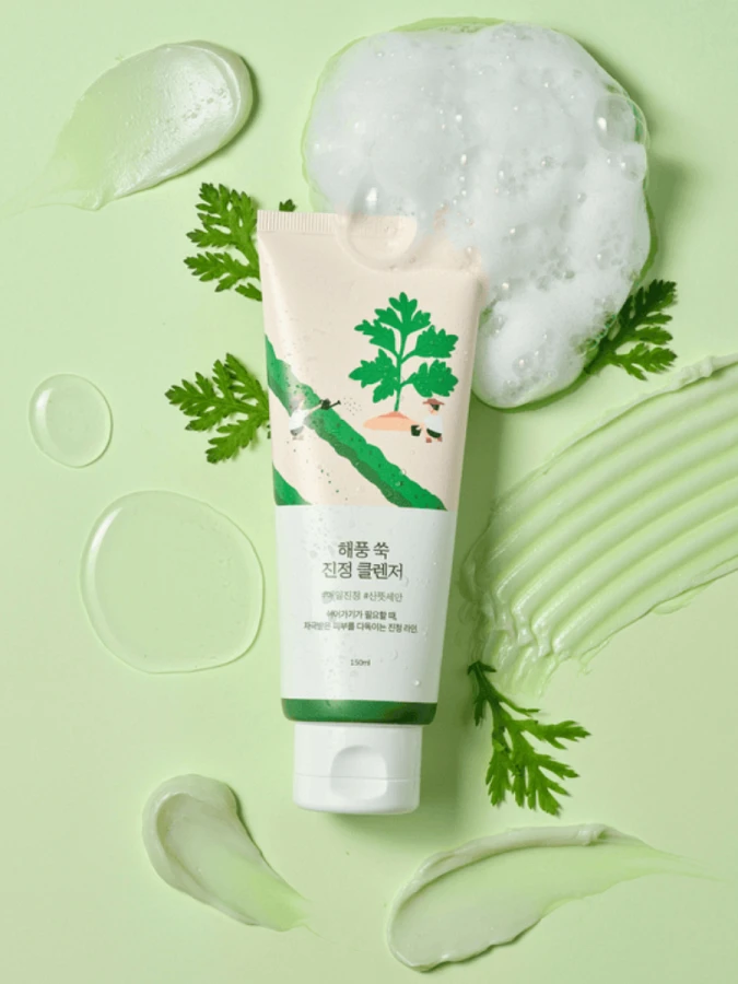 Успокаивающая пенка для умывания с экстрактом полыни Round Lab Mugwort Calming Cleanser Успокаивающая пенка для умывания с экстрактом полыни Round Lab Mugwort Calming Cleanser