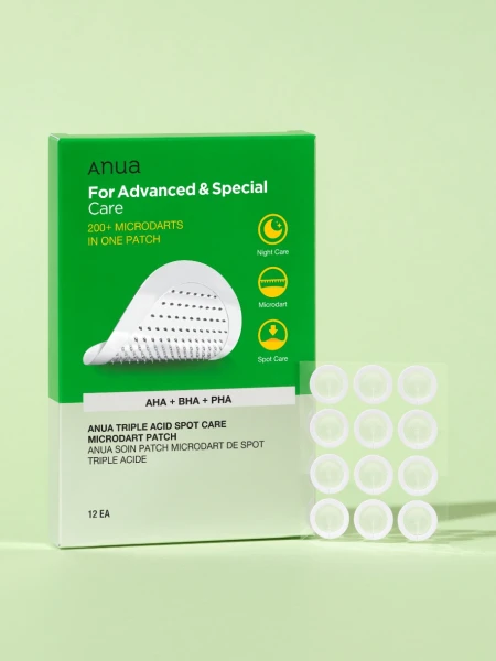 Патчи против воспалений с микроиглами ANUA Triple Acid Spot Care Microdart Patch 12EA Патчи против воспалений с микроиглами ANUA Triple Acid Spot Care Microdart Patch 12EA