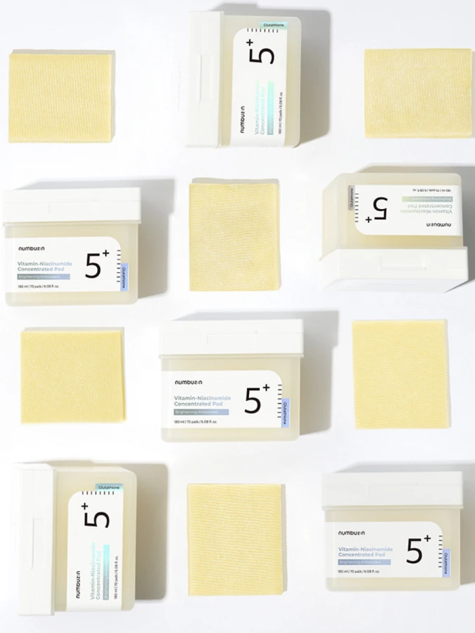 Осветляющие тонер-диски с комплексом витаминов Numbuzin No.5 Vitamin-Niacinamide Concentrated Pad