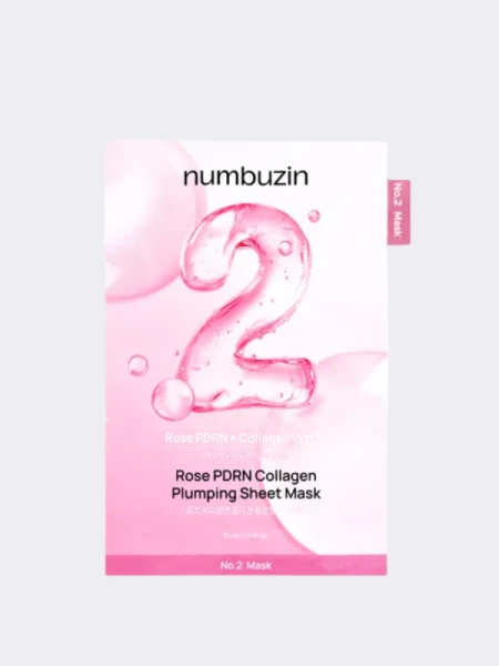 Укрепляющая тканевая маска для лица с ПДРН Numbuzin No.2 Rose PDRN Collagen Plumping Sheet Mask